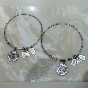 Wind and fire silver daughter & sis (sister) bangle bracelets- OS